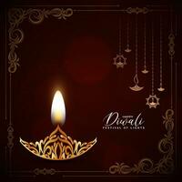contento Diwali indiano religioso Festival elegante sfondo vettore