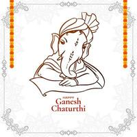 contento ganesh Chaturthi religioso indù Festival celebrazione carta vettore