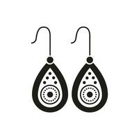 orecchini indiano stile donne gioielleria icona simbolo illustrazione design vettore