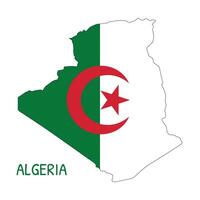 algeria nazionale bandiera sagomato come nazione carta geografica vettore