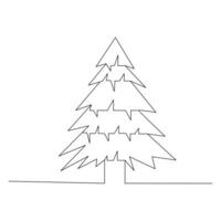 Natale albero continuo singolo linea schema vettore arte illustrazione