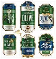 Retro raccolta dorata d&#39;annata del fondo dell&#39;olio d&#39;oliva vettore