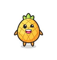 illustrazione di un personaggio di ananas con pose imbarazzanti vettore