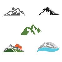 vettore di progettazione del logo del paesaggio montano semplice e moderno