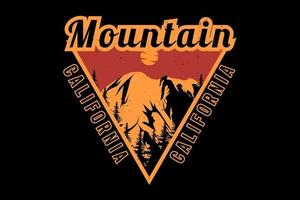 design silhouette montagna california vettore