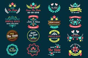 Matrimonio Retro Vintage Vector Label