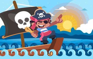 vela dei pirati ragazzo vettore