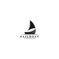logo della barca a vela, design del logo della vela, vettore in sfondo bianco