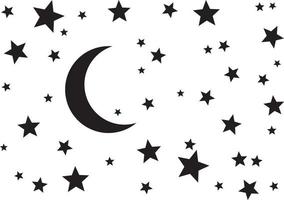 notte stellata e luna vettore