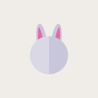 simpatico personaggio testa di coniglio, illustrazione vettoriale design piatto.