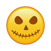 pauroso Halloween viso grande dimensione di giallo emoji Sorridi vettore