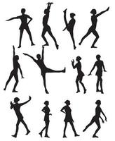 silhouette di una donna che balla illustrazione vettoriale