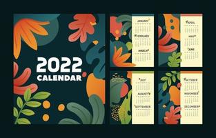 calendario 2022 concetto floreale vettore