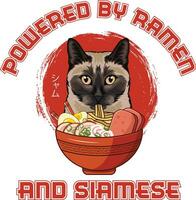 ramen Sushi siamese gatto vettore illustrazioni per grafico disegno, maglietta stampe, manifesti, e tazze.