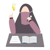 muslimah niqabi studia vettore