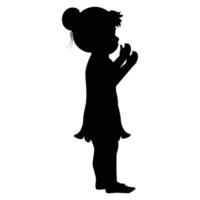 carino poco ragazza silhouette vettore