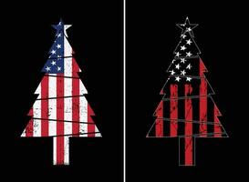 allegro Natale con Stati Uniti d'America bandiera design vettore