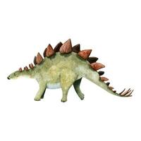 acquerello vettore erbivoro dinosauro stegosauro nel rosso e verde colori. mano disegnato illustrazione di giurassico periodo