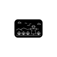 azienda agricola icone nero e bianca lineare impostato azione illustrazione vettore
