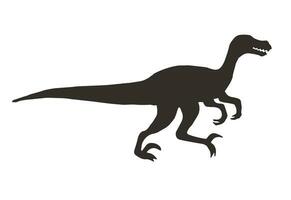 vettore nero velociraptor dinosauro silhouette