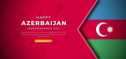 contento azerbaijan indipendenza giorno design carta tagliare forme sfondo illustrazione per manifesto, striscione, pubblicità, saluto carta vettore