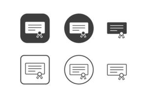 certificato icona design 6 variazioni. isolato su bianca sfondo. vettore