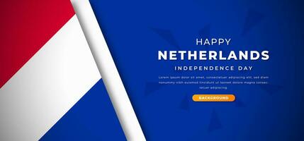contento Olanda indipendenza giorno design carta tagliare forme sfondo illustrazione per manifesto, striscione, pubblicità, saluto carta vettore
