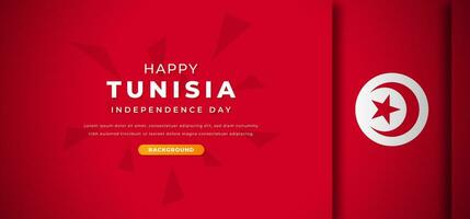 contento tunisia indipendenza giorno design carta tagliare forme sfondo illustrazione per manifesto, striscione, pubblicità, saluto carta vettore