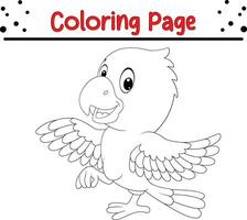carino pappagallo colorazione pagina vettore