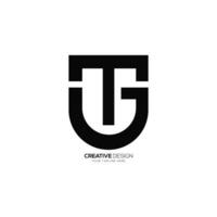 lettera tg o gt iniziale creativo semplice linea arte monogramma astratto logo idea vettore