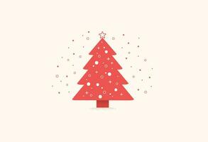 minimo rosso Natale albero vettore illustrazione