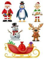 Natale e nuovo anno personaggi vacanza simboli vettore illustrazione