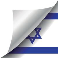 bandiera israeliana con angolo arricciato vettore