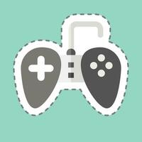 etichetta linea tagliare gamepad. relazionato per computer simbolo. semplice design modificabile. semplice illustrazione vettore