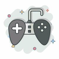 icona gamepad. relazionato per computer simbolo. comico stile. semplice design modificabile. semplice illustrazione vettore