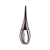 disegnato a mano liquido eyeliner, bellezza cosmetico elemento, se stesso cura. illustrazione per bellezza salone, cosmetico negozio, trucco design. scarabocchio schizzo stile. vettore