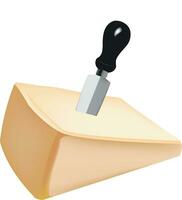 pezzo di parmigiano reggiano formaggio e taglio coltello- vettore