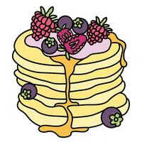 fragola mirtillo lampone pancake clipart vettore