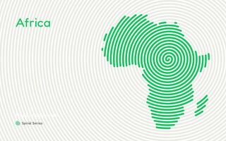 creativo cerchio carta geografica di Africa. politico carta geografica. spirale impronta digitale serie vettore