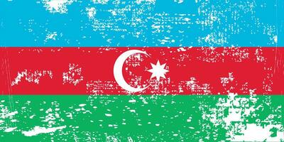 afflitto bandiera azerbaigian. azerbaijan bandiera con grunge struttura. indipendenza giorno. striscione, manifesto modello. stato bandiera azerbaijan con cappotto braccia. disegnato spazzola bandiera repubblica azerbaigian. vettore