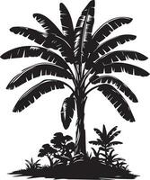 Banana albero vettore silhouette illustrazione nero colore 2
