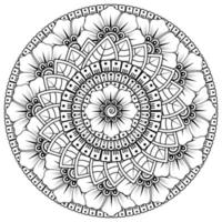 motivo circolare a forma di mandala con fiore per henné, mehndi vettore