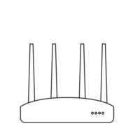 semplice illustrazione dell'icona del componente del personal computer del router Wi-Fi vettore
