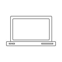 semplice illustrazione dell'icona del personal computer notebook o laptop vettore