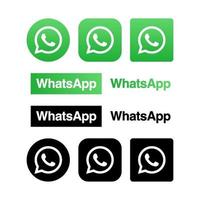 collezione di pulsanti logo whatsapp vettore