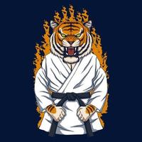 illustrazione vettoriale di karate tigre