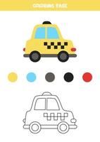 colore giallo taxi. foglio di lavoro per bambini. vettore