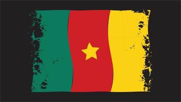 pennello dipinto bandiera del camerun vettore