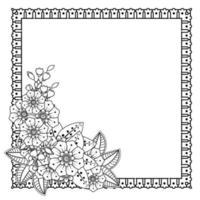 ornamento decorativo fiore mehndi in stile etnico orientale vettore