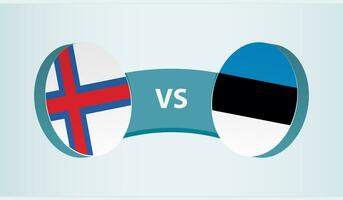 Faroe isole contro Estonia, squadra gli sport concorrenza concetto. vettore
